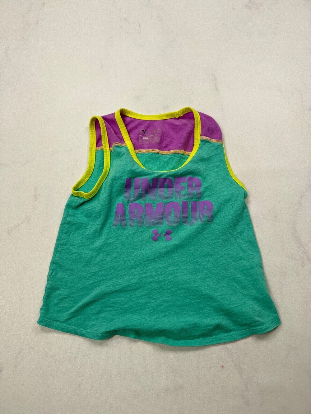 Under Armour Graphic Tee Tank Top Turquoise 2010s Street Style - Girls